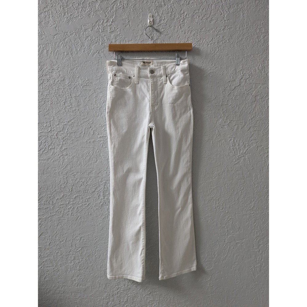 Madewell Mid Rise Kick-Out Jeans Women 26 White High Rise Boot Cut